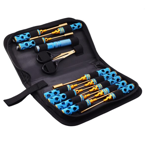Conjunto de bolsa de ferramentas azul de 14 peças RNA