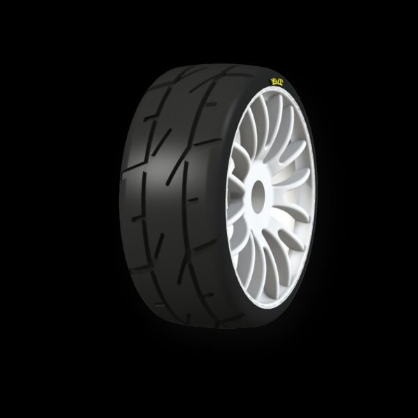 Pneus 1/8GT - PMT CARVED RALLY18 SOFT Q03 REINFORCED (BRANCO) – 1 PAR