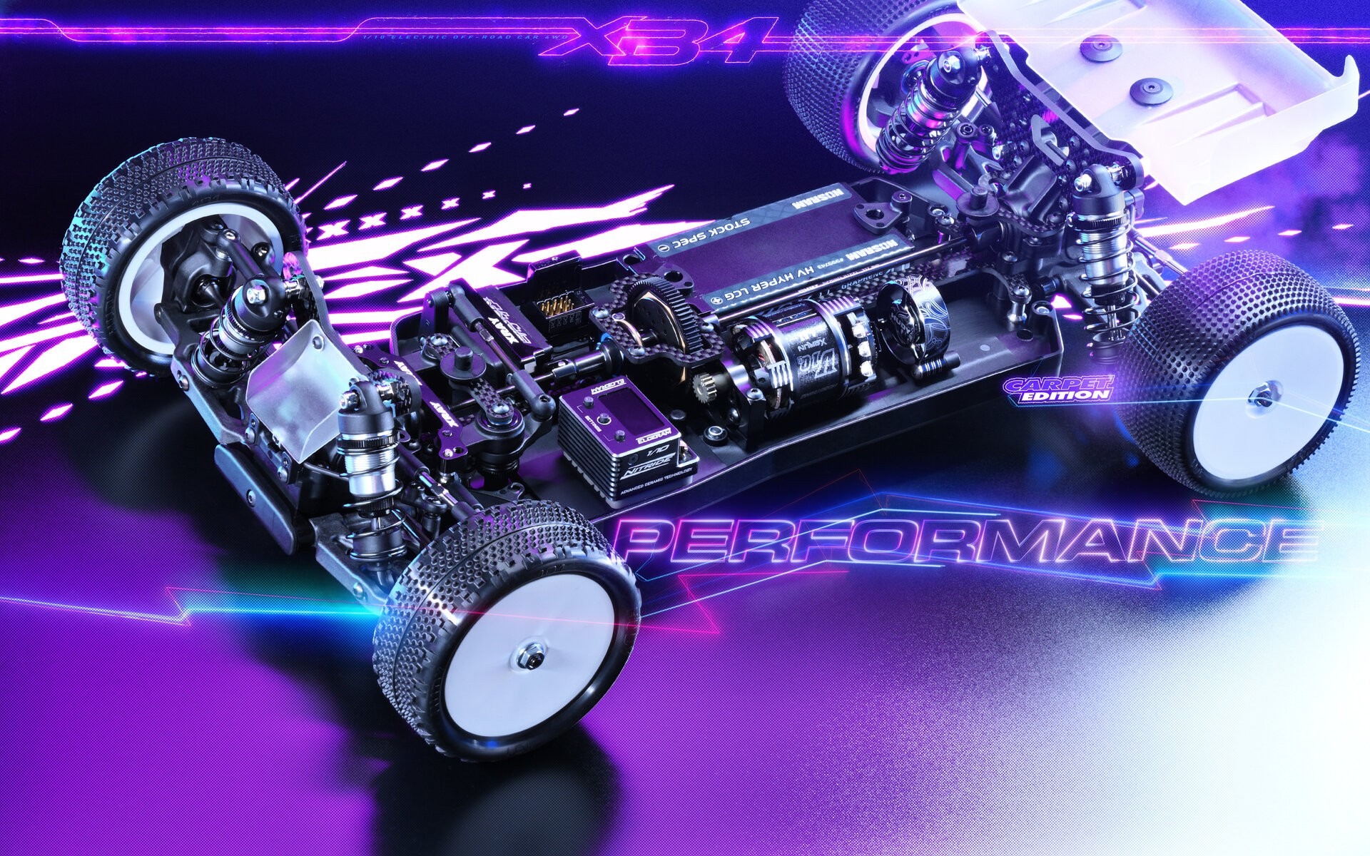 XRAY XB4C’26 – CARRO ELÉTRICO OFF-ROAD 4WD 1/10 – CARPETE